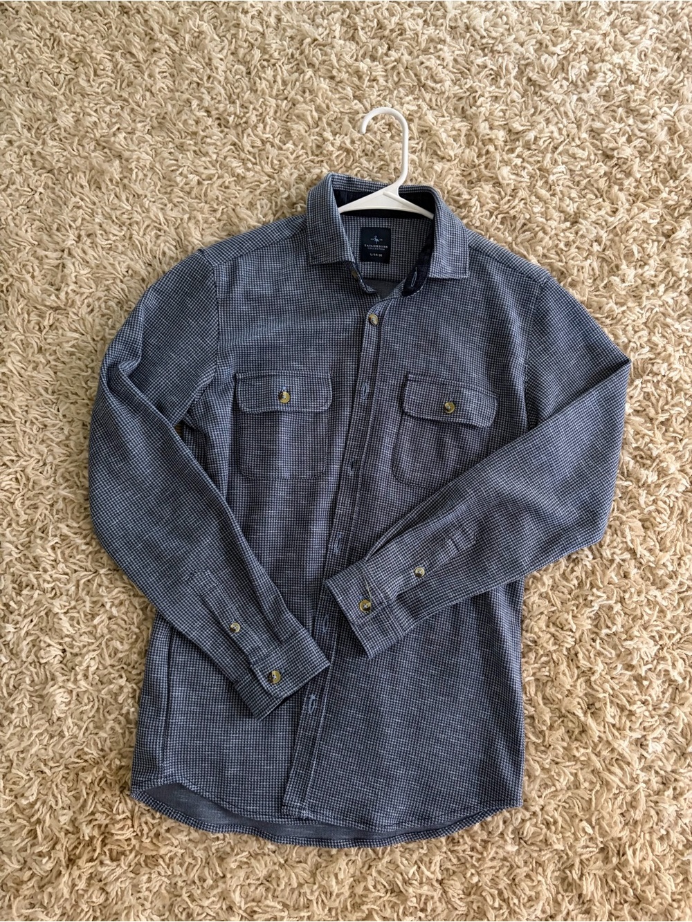 Tailorbyrd Blue Micro-Check Lightweight Shirt Jacket